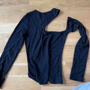 Black Long Sleeve Cut Out Top from LF